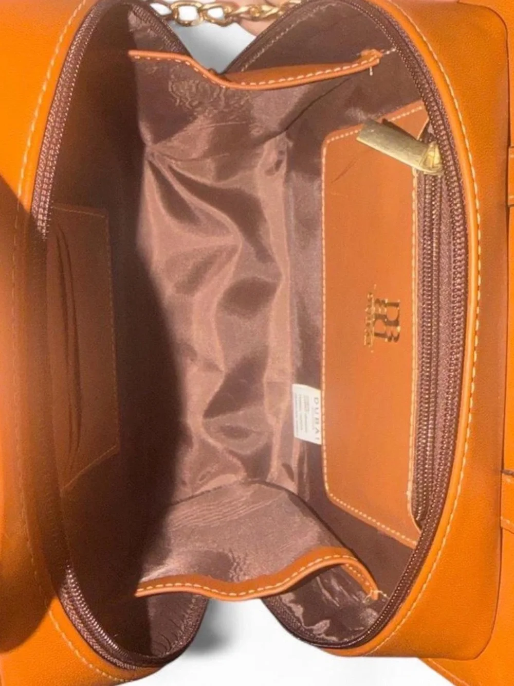 Brown Heart & Hummingbird Vegan Leather Tote Bag